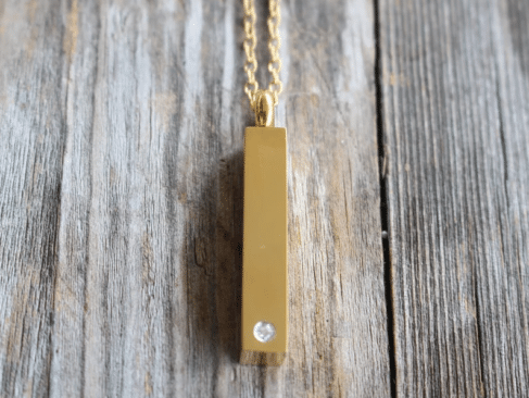 memorial jewellery gold ash necklace 