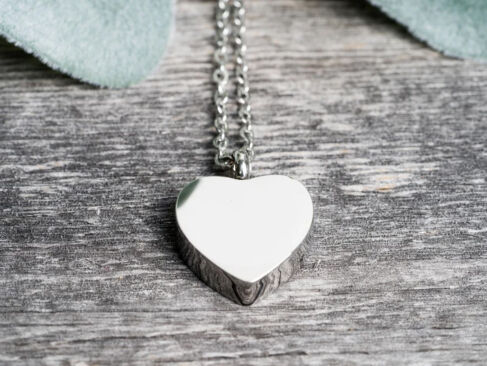 memorial jewellery solid heart ash pendant